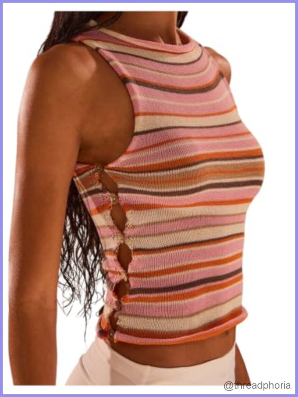 Sleeveless Knit Sweater Vest Crop Tank Top Y2k Preppy Cut Out Button Up